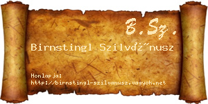 Birnstingl Szilvánusz névjegykártya